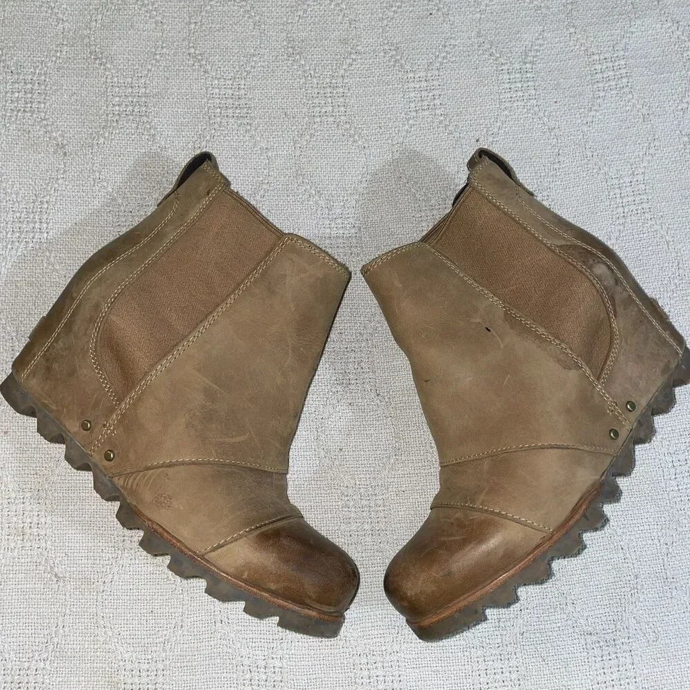 Sorel Women’s Ankle Boots Size 8 M Tan Leather Outdoors Hiking Active